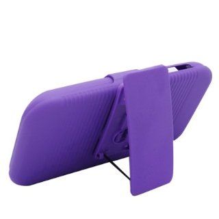 LG myTouch E739 T Mobile Case   Purple Holster Combo Hard Snap on Cover Cell Phones & Accessories