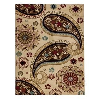 Paisley Floral Ivory Area Rug (53 X 73)