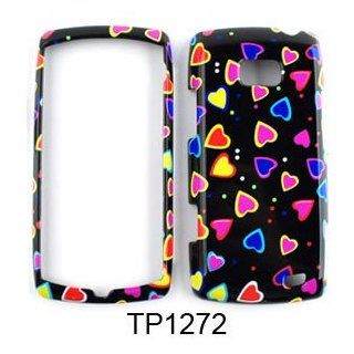 For Lg Ally Apex Vs740 Hearts On Black Case Accessories Cell Phones & Accessories