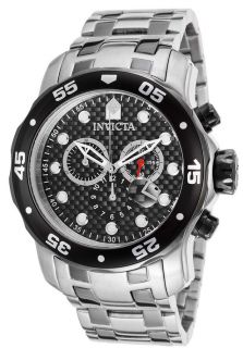 Invicta 14339  Watches,Mens Pro Diver Black Carbon Fiber Two Tone Stainless Steel, Chronograph Invicta Quartz Watches