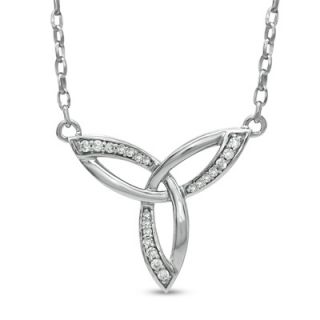 CT. T.W. Diamond Celtic Trinity Knot Necklace in Sterling Silver