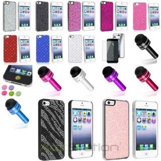 XMAS SALE Hot new 2014 model Bling Diamond Luxury Hard Case+Pen+Full Body Mirror SP+Sticker For iPhone 5 5SCHOOSE COLOR Cell Phones & Accessories