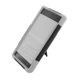LG Splendor US730 Y Jack White Black Stand Hard Soft Gel Dual Layer Case YSTWHBK Cell Phones & Accessories
