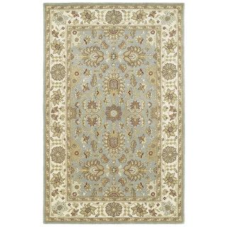 Anabelle Spa Blue Hand tufted Wool Area Rug (4 X 6)