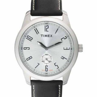 Timex Men's T2K741 Classic Black Leather Strap Watch Watches
