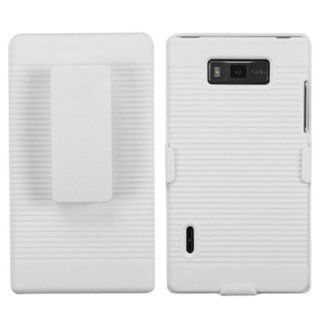 MYBAT LGUS730HBHOLSFTTR13NP Shell Holster Combo Case for Samsung Galaxy with Kick Stand and Belt Clip for LG US730/Splendor/Venice/L86c/Optimus Snowtime   Retail Packaging   Solid Ivory White Cell Phones & Accessories