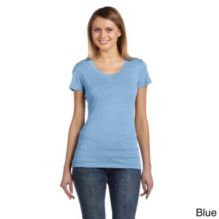 Bella Bella Womens Tri blend Scoop Neck T shirt Blue Size XXL (18)