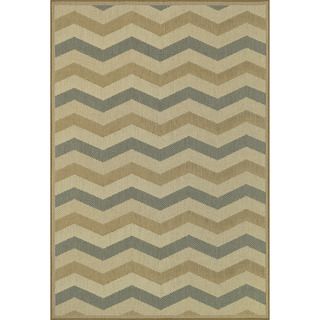 Biscayne Beige/ Blue Indoor Outdoor Rug (24 X 39)