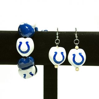 Indianapolis Colts NFL Kukui Nut Bracelet and Earrings Set