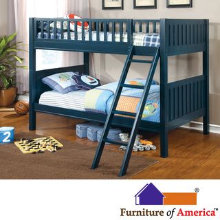 Furniture Of America Furniture Of America Jordin Twin over twin Blue Bunk Bed Blue Size Twin