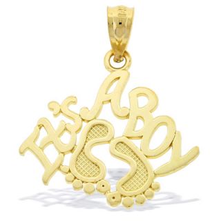 Its A Boy Baby Feet Necklace Charm in 10K Gold   Zales
