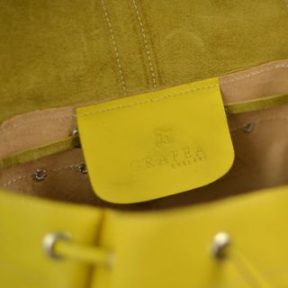 Grafea Popcorn Medium Leather Rucksack   Yellow      Womens Accessories