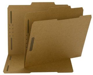 Smead Fastener Folder, 2 Fasteners in Positions 1 and 3, 2/5 Right of Center, Letter Size, 17 pt Kraft, 50 per Box (14882)  Top Tab Classification Folders 