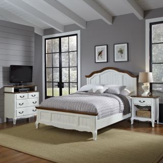Home Styles The French Countryside King Bed, Night Stand, And Media Chest Oak Size King