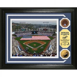 Los Angeles Dodger Stadium 24K Gold Plated and Infield Dirt Coin Photo