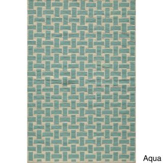 Mersa Bricks Flat Weave Wool Dhurry Rug (36 X 56)