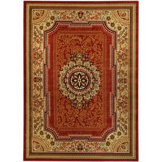 Medallion Traditional Red Area Rug (410 X 610)