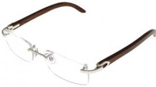 Cartier Prescription Eyeglasses Frame Wood Unisex T8100908 Rimless Health & Personal Care