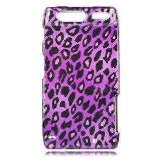 Motorola XT910 XT912 Droid Razr Phone Shell Cover Case Leopard Purple Design + FREE Hello Kitty Strap  Random Select Cell Phones & Accessories