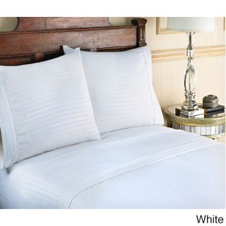 Hotel Cotton Sateen Luxury 300 Thread Count 4 piece Sheet Set White Size King
