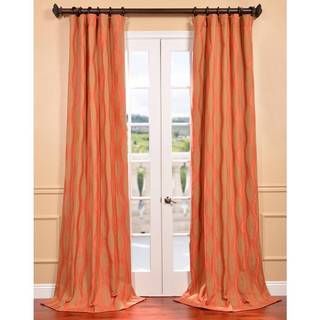 Elsa Orange Jacquard Curtain Panel