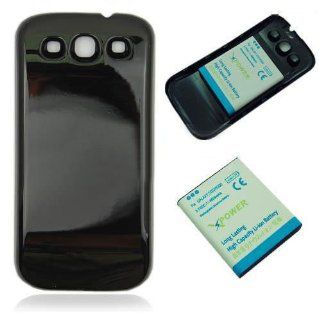 4800mAh Extended Battery + Black Door Cover AT&T Samsung Galaxy S3 SIII SGH i747 Cell Phones & Accessories
