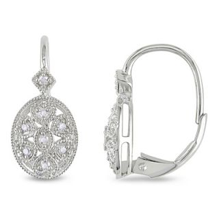 CT. T.W. Diamond Filigree Leverback Earrings in Sterling Silver