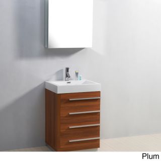 Virtu Virtu Usa Bailey 24 inch Single sink Bathroom Vanity Set Brown Size Single Vanities