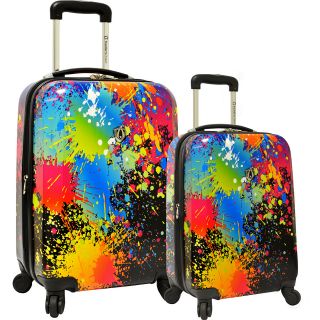 Travelers Choice Paint Splatter 2 Piece Hardside Expandable Luggage Set