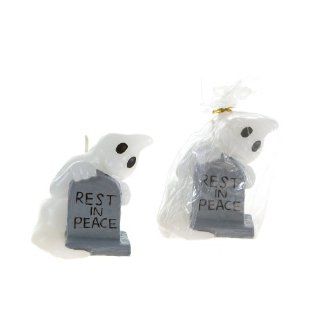 Lunaura Novelty Candles   Spooky Ghost with Tombsone Candle, Set of 12  