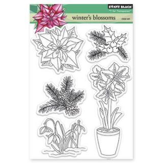 Penny Black Clear Stamps 5 X6.5 Sheet   Winters Blossoms