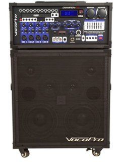 VocoPro CHAMPION REC Recording 4 Channel Multi Format Karaoke System w/ 2 MARK 6 Corded Microphones Musical Instruments