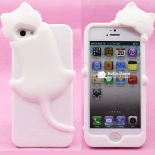 Championstore Cute Diffle Cat Kiki Cat Soft Kin Silicone Case 3d Cat Case for Iphone5 White Cell Phones & Accessories