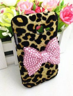 Bling Shiny 3D Pink Bow Leopard Special Party Case Cover For Samsung Galaxy Discover S730G S730M S740 R740C /Cricket Centura S738C (Pink Bow) Cell Phones & Accessories