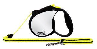 Flexi 16 Feet Neon Reflect Retractable Cord Dog Leash, Medium, Black/Neon Yellow  Pet Leashes 