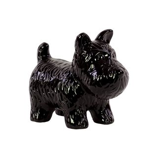 Black Ceramic Dog Figure