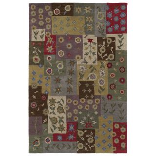 Lawrence Multi Patchwork Hand tufted Wool Rug (76 X 90)