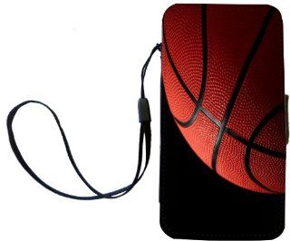 Rikki KnightTM Red Basketball Close Up on Black PU Leather Wallet Type Flip Case with Magnetic Flap and Wristlet for Apple iPhone 4 & 4s Cell Phones & Accessories