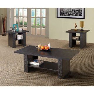 Coaster 3 Piece Occasional Table Set in Black Finish   Coffee Tables