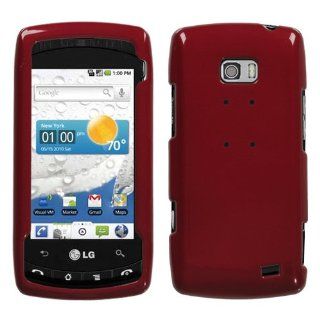 Hard Plastic Snap on Cover Fits LG VS740 Ally Solid Red Verizon Cell Phones & Accessories