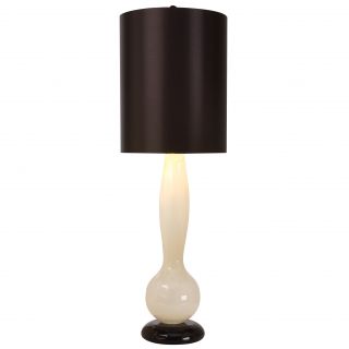 Isis Onyx 1 light Ebony Lacquer/ White Table Lamp