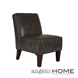 Angelohome Dover Charcoal Gray Renu Leather Armless Chair