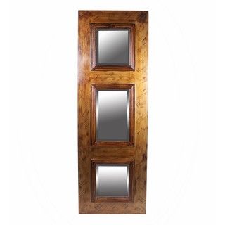 Privilege Brushed Finish 3 panel Wooden Mirror