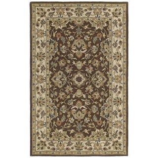 Hand tufted Lawrence Brown Kashan Wool Rug (76 X 90)