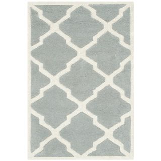 Safavieh Handmade Moroccan Chatham Gray/ Ivory Wool Rug With Durable Backing (2 X 3)