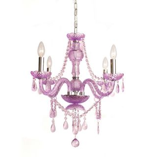 Gallery 4 light Purple Crystal Chandelier