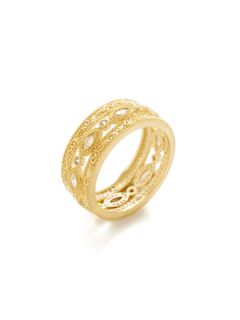 Gold Filigree & Marquise Band Ring  by Belargo