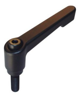 Morton Die Cast Zinc Handle Adjustable Clamping Lever with Stud, Inch Size, 1.25" Stud Length, 10 32 Thread Size, 1.30" Height