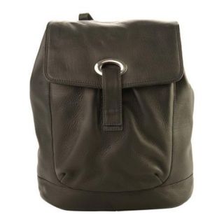 Piel Leather Large Oval Loop Backpack 3020 Black Leather
