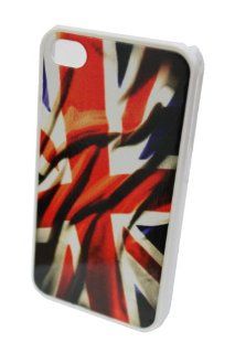 GO IC759 Classic Antique Rustic UK United Kingdom Flag Silicone Protective Hard Case for iPhone 4/4S   1 Pack   Retail Packaging   White Cell Phones & Accessories